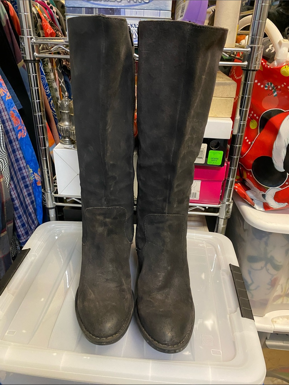 Born Tall Black Suede Knee Boots